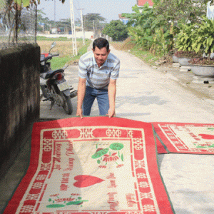 Chiếu Cói In Hoa Sen 009